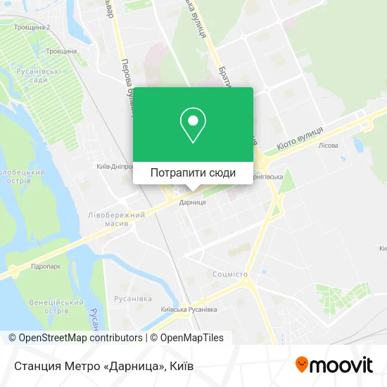Карта Станция Метро «Дарница»