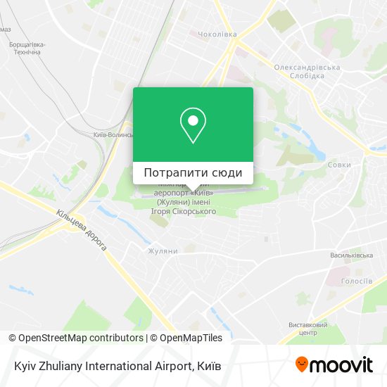Карта Kyiv Zhuliany International Airport