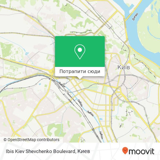 Карта Ibis Kiev Shevchenko Boulevard