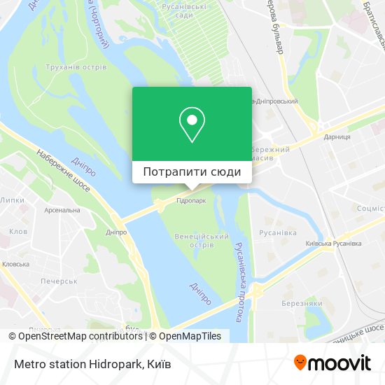 Карта Metro station Hidropark