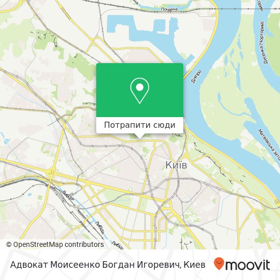 Карта Адвокат Моисеенко Богдан Игоревич