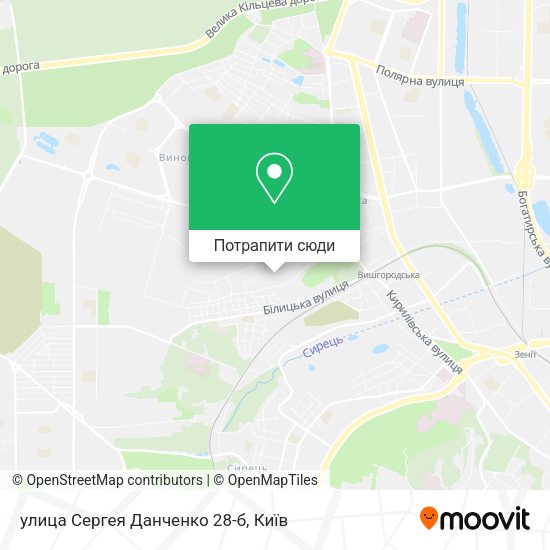 Карта улица Сергея Данченко 28-б