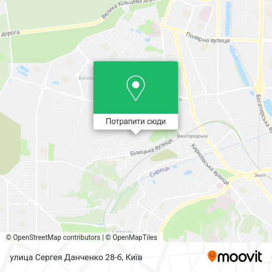 Карта улица Сергея Данченко 28-б