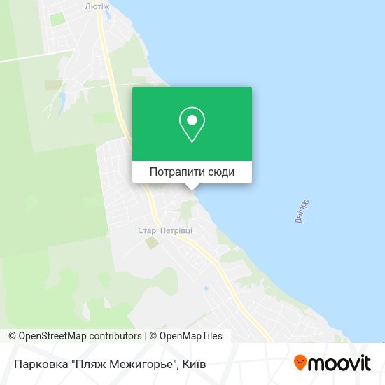 Карта Парковка "Пляж Межигорье"