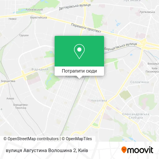 Карта вулиця Августина Волошина 2