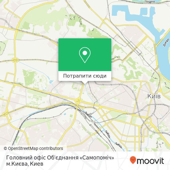 Карта Головний офіс Об'єднання «Самопоміч» м.Києва