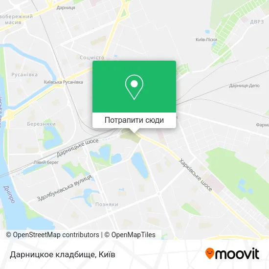 Карта Дарницкое кладбище