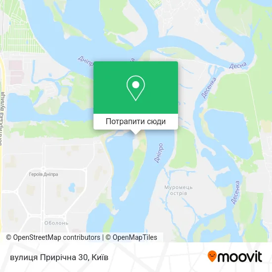 Карта вулиця Прирічна 30