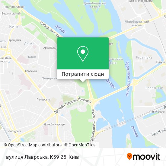 Карта вулиця Лаврська, К59 25