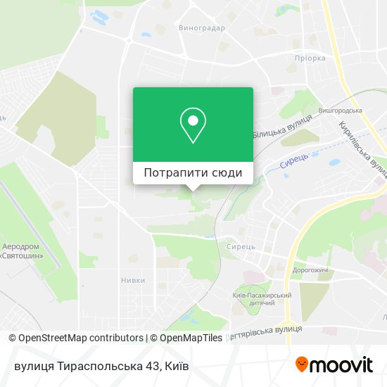Карта вулиця Тираспольська 43