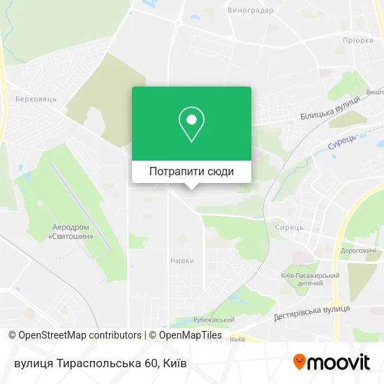 Карта вулиця Тираспольська 60