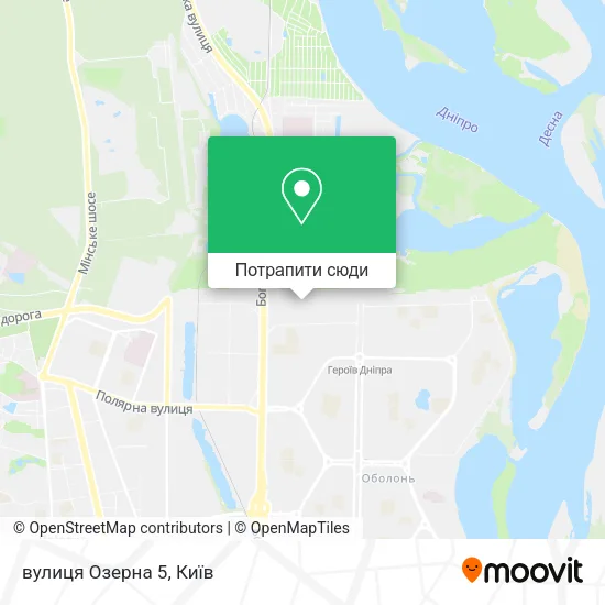Карта вулиця Озерна 5