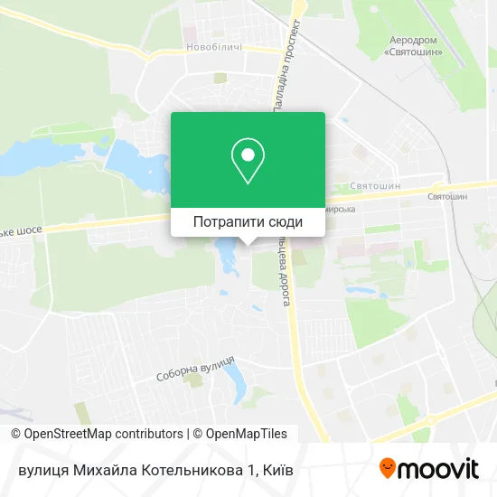 Карта вулиця Михайла Котельникова 1