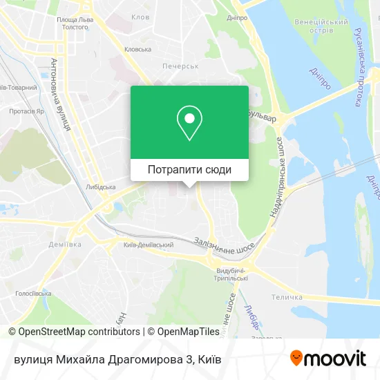 Карта вулиця Михайла Драгомирова 3