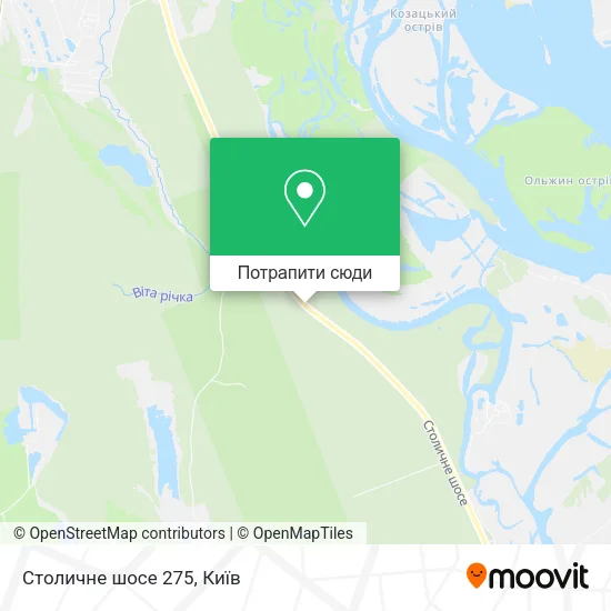 Карта Столичне шосе 275