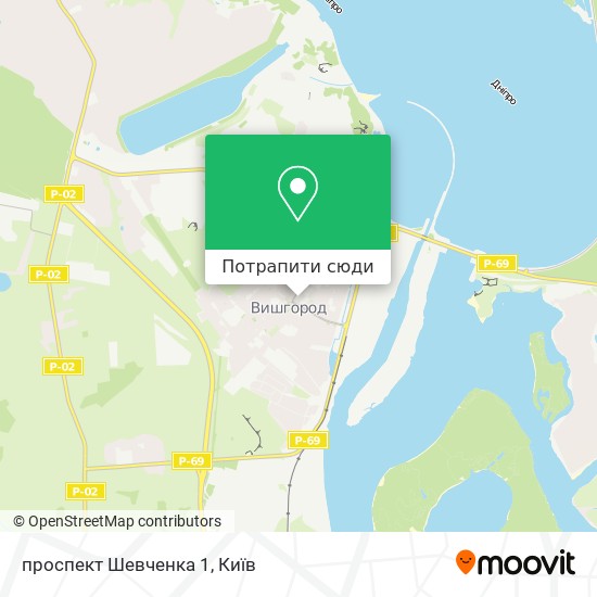 Карта проспект Шевченка 1