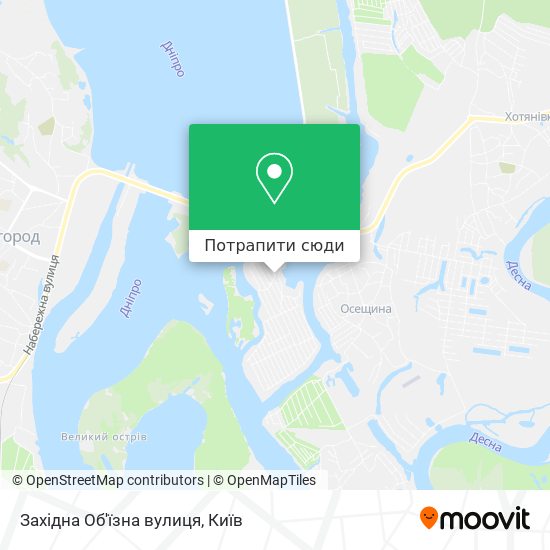 Карта Західна Об'їзна вулиця