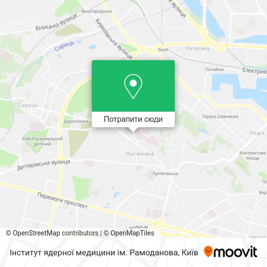 Карта Інститут ядерної медицини ім. Рамоданова