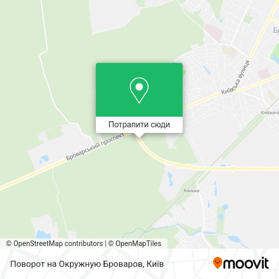 Карта Поворот на Окружную Броваров