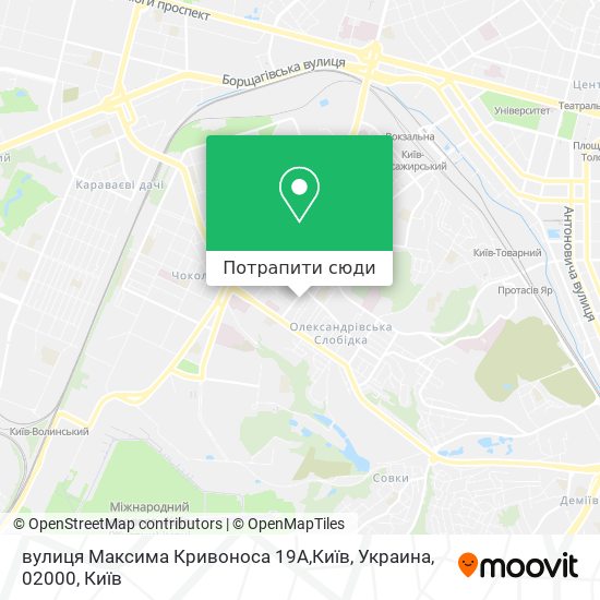 Карта вулиця Максима Кривоноса 19A,Київ, Украина, 02000