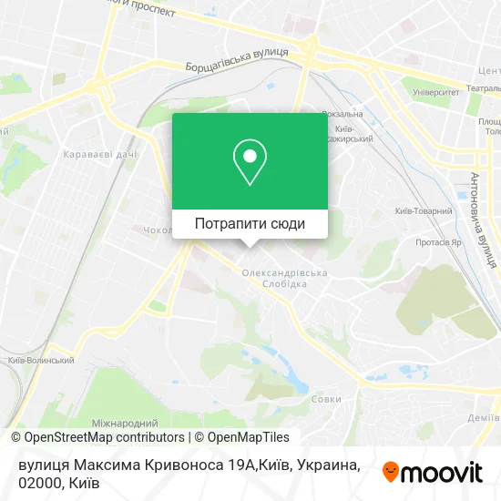 Карта вулиця Максима Кривоноса 19A,Київ, Украина, 02000