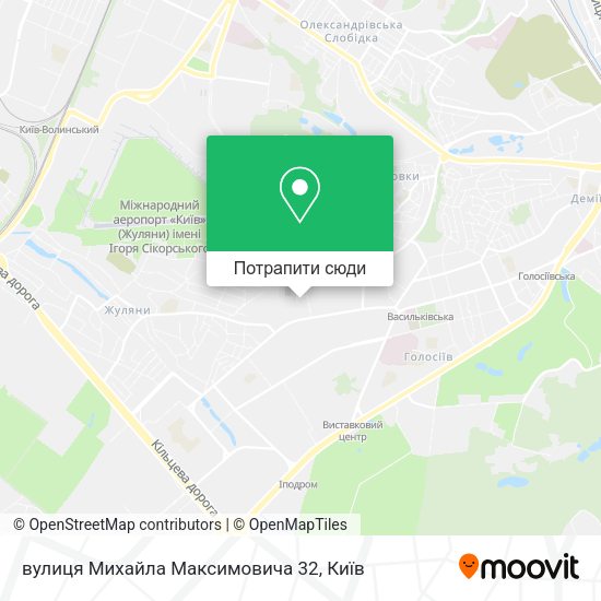 Карта вулиця Михайла Максимовича 32