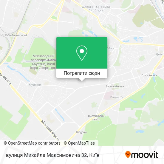 Карта вулиця Михайла Максимовича 32