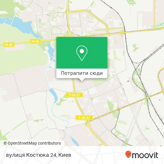 Карта вулиця Костюка 24