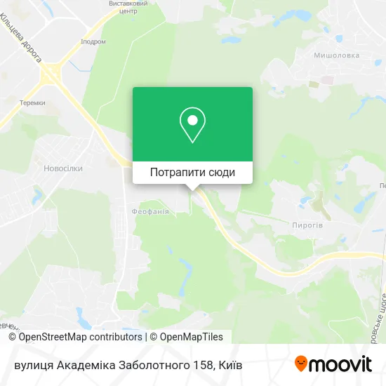 Карта вулиця Академіка Заболотного 158