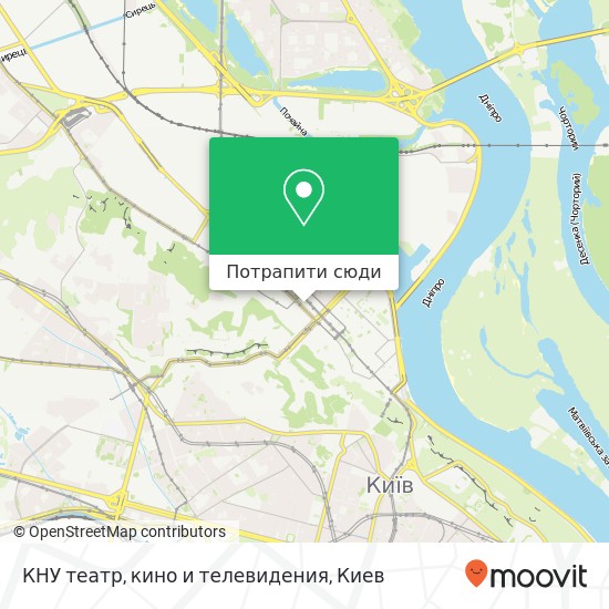 Карта КНУ театр, кино и телевидения