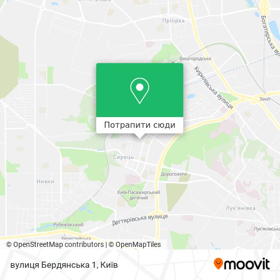 Карта вулиця Бердянська 1