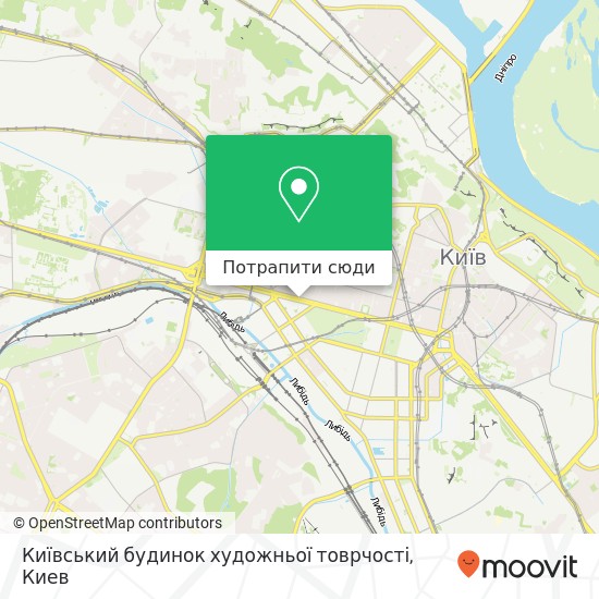 Карта Київський будинок художньої товрчості