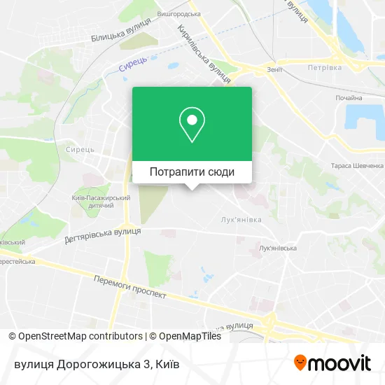 Карта вулиця Дорогожицька 3