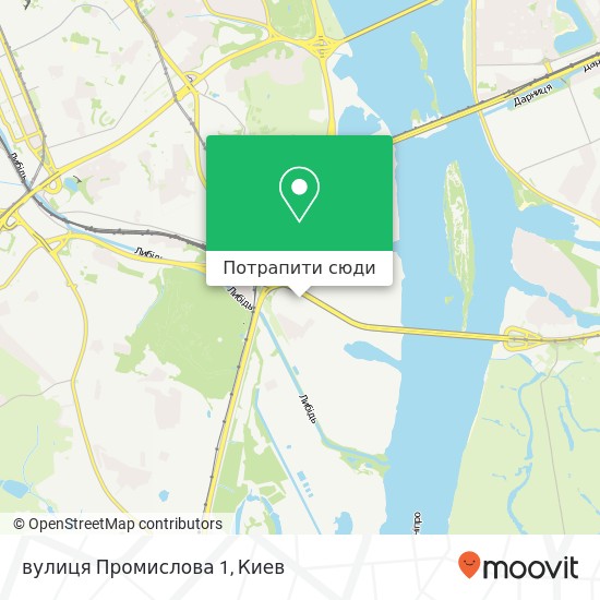 Карта вулиця Промислова 1