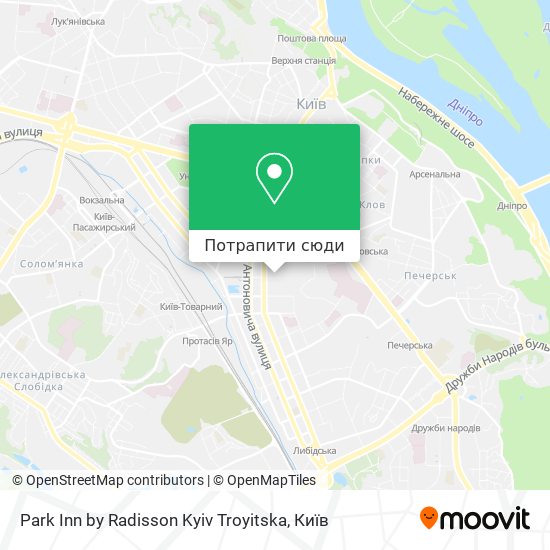 Карта Park Inn by Radisson Kyiv Troyitska