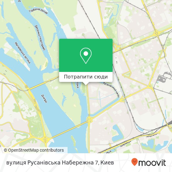 Карта вулиця Русанівська Набережна 7