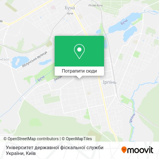 Карта Університет державної фіскальної служби України