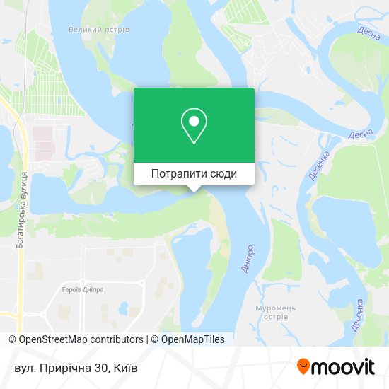 Карта вул. Прирічна 30