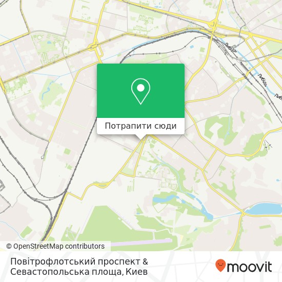 Карта Повітрофлотський проспект & Севастопольська площа