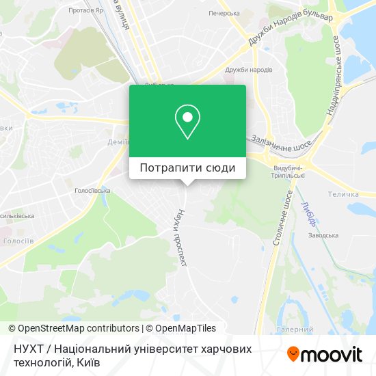 Карта НУХТ / Національний університет харчових технологій