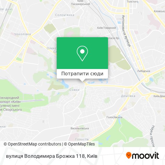Карта вулиця Володимира Брожка 118