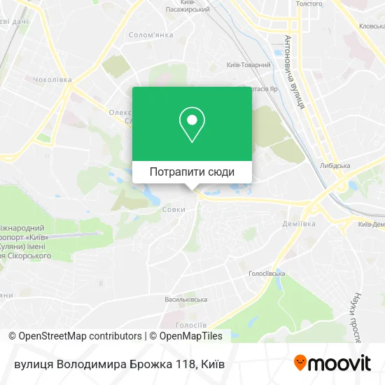 Карта вулиця Володимира Брожка 118