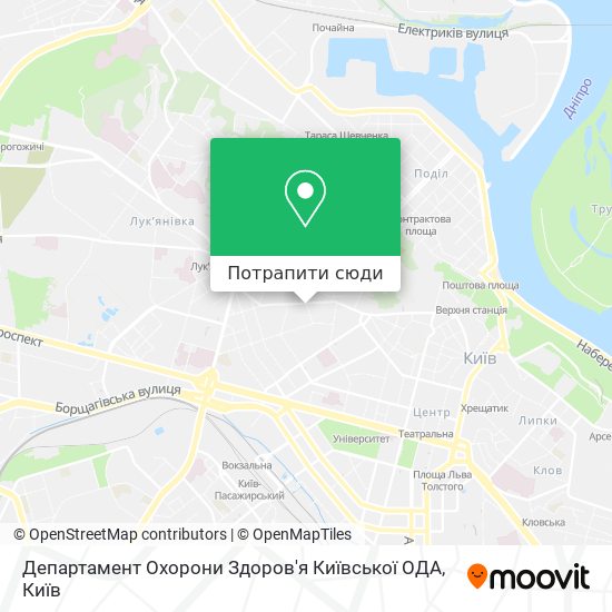 Карта Департамент Охорони Здоров'я Київської ОДА