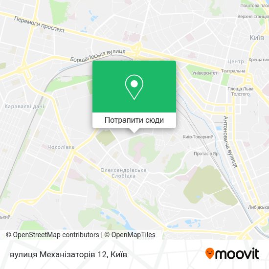 Карта вулиця Механізаторів 12