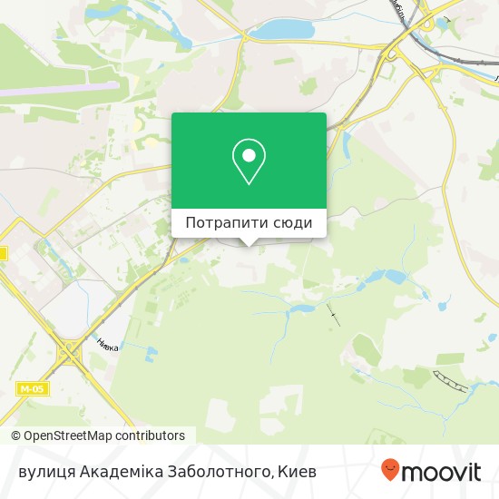 Карта вулиця Академіка Заболотного