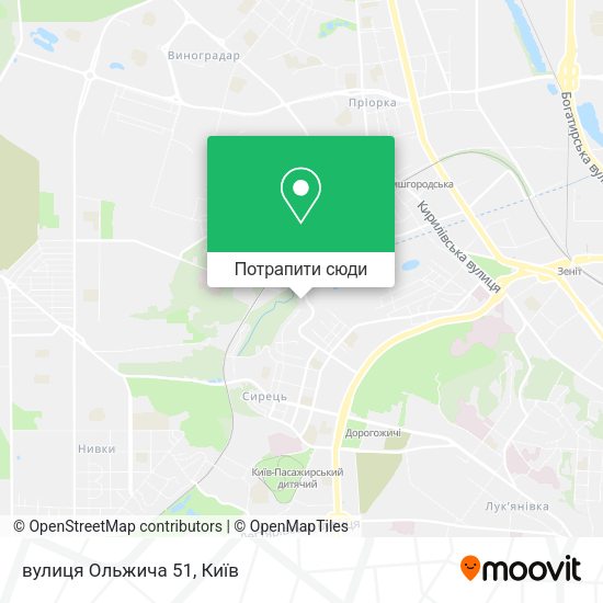 Карта вулиця Ольжича 51