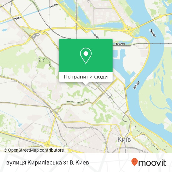 Карта вулиця Кирилівська 31В
