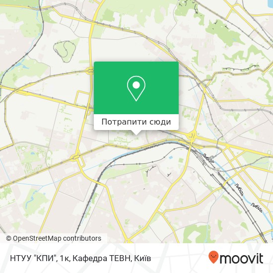 Карта НТУУ "КПИ", 1к, Кафедра ТЕВН