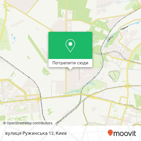 Карта вулиця Ружинська 12