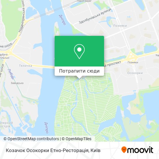 Карта Козачок Осокорки Етно-Ресторація